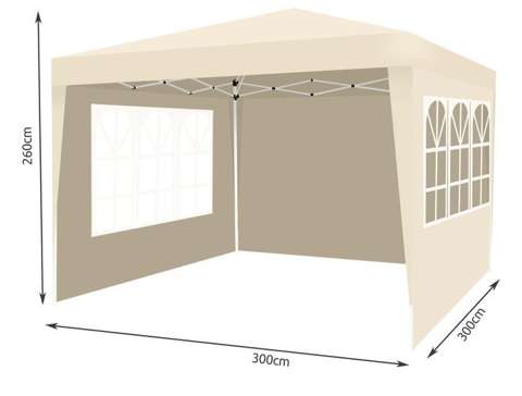 Сгъваема шатра за вятър и дъжд – 3 стени, 3 х 3 м - Technomani