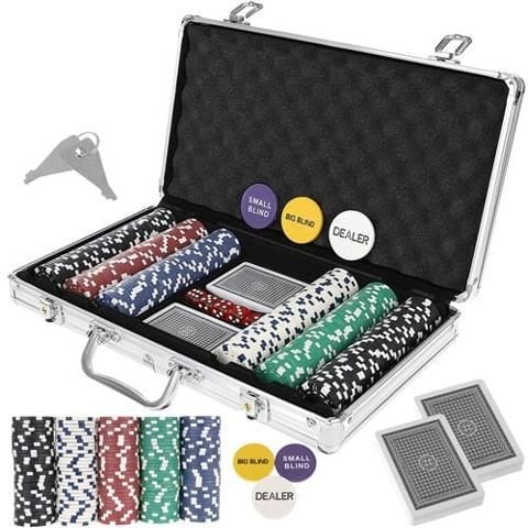 Покер комплект - 2 тестета, 300 чипа, метално куфарче - Technomani