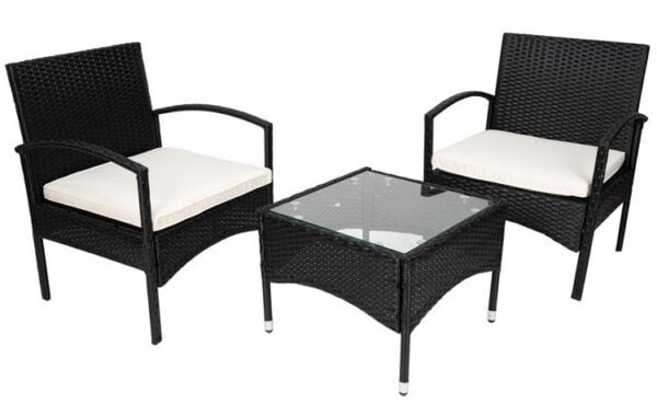Градински ратанови мебели – маса с два стола - Technomani