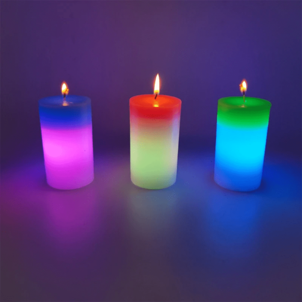 Восъчна свещ с променящи се цветове - Technomani