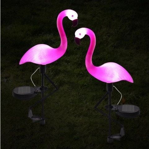 Соларна лампа фламинго