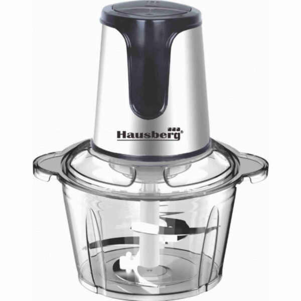 Чопър Hausberg HB-4506, 450W, 3 Литра, Стъклена купа, 4 ножа, Сребрист - Technomani