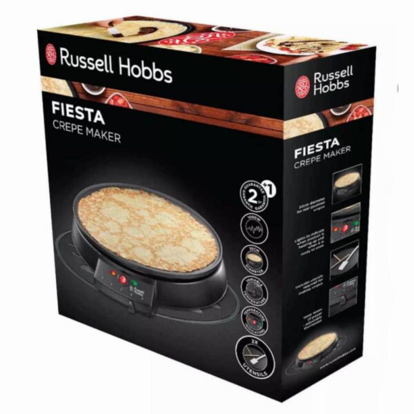 Уред за палачинки Russell Hobbs Fiesta 20920-56, 1000W, 30 см, Включени прибори, Черен - Technomani