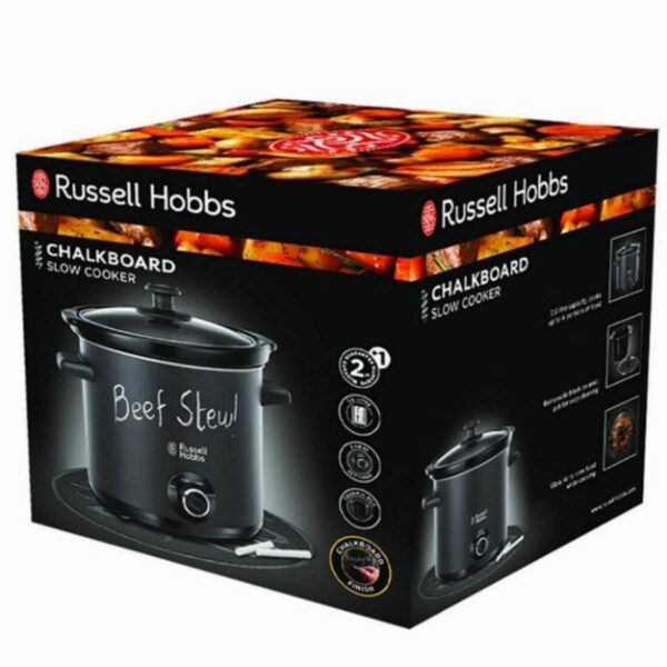 Уред за бавно готвене Slow cooker Russell Hobbs 24180-56 Chalkboard, 3.5 литра, Керамичен съд, 3 програми, Черен - Technomani