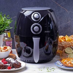 Фритюрник с горещ въздух Air Fryer Rosberg Premium RP51980C, 1600W, 2.6 литра, 80°C~200°C, Таймер, Черен - Technomani