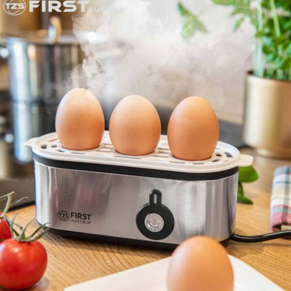 Яйцеварка FIRST AUSTRIA FA-5115-2, 210W, 3 яйца, Подгряване, Инокс - Technomani