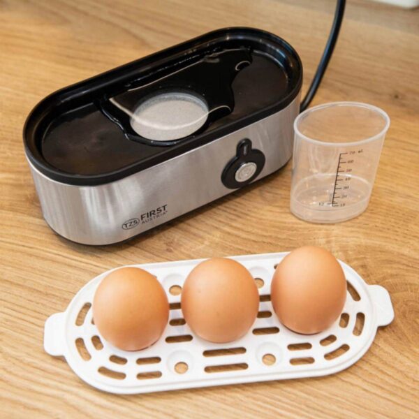 Яйцеварка FIRST AUSTRIA FA-5115-2, 210W, 3 яйца, Подгряване, Инокс - Technomani