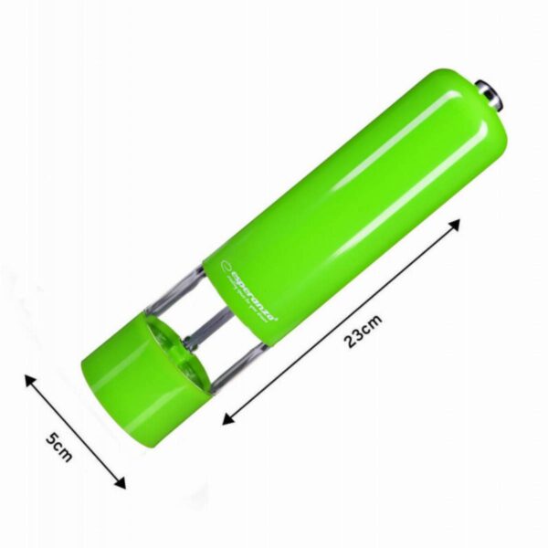 Електрическа мелничка за сол и пипер Esperanza Malabar EKP001G, LED, Работа с 1 бутон, Зелен - Technomani