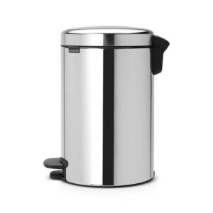 Кош за смет с педал Brabantia NewIcon 12L, Brilliant Steel, метална кофа - Technomani