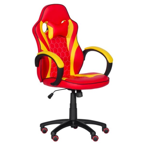 Геймърски стол Carmen 6305 - червено-жълт - Technomani