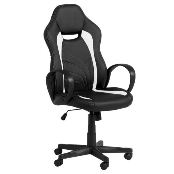 Геймърски стол Carmen 7525 - черно-бял - Technomani