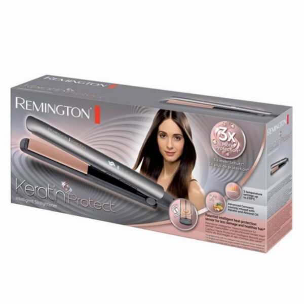 Преса за коса Remington S8598 Keratin Protect Intelligent, 150-230 C, Керамика, Сив - Technomani
