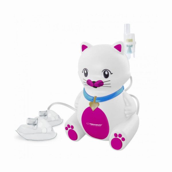 Инхалатор Esperanza Kitty ECN003, С компресор, Форма на коте, Бял/Розов - Technomani