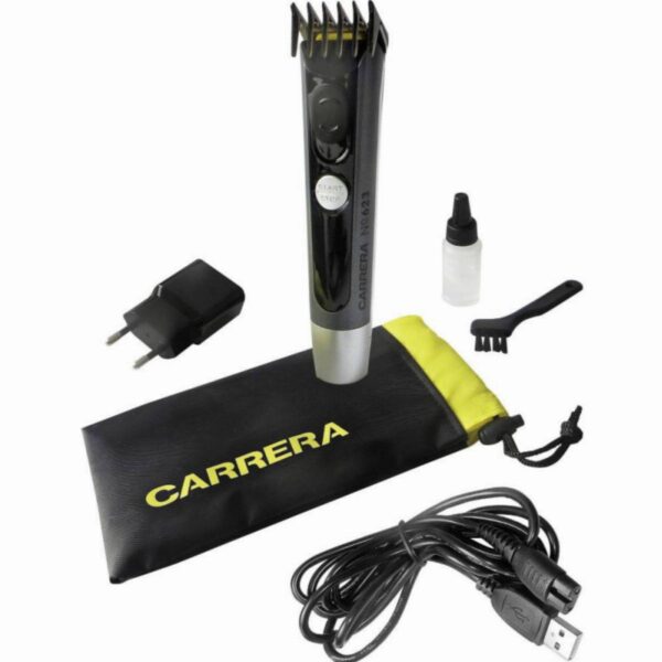 Тример за брада Carrera No.623 Professional, Титаниево покритие, Li-on батерия 700 mAh, С или без кабел, Графитен - Technomani