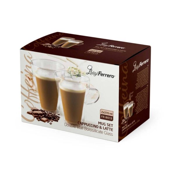 Чаша за капучино и лате Luigi Ferrero Coffeina FR-8013 370ml, 2 броя - Technomani