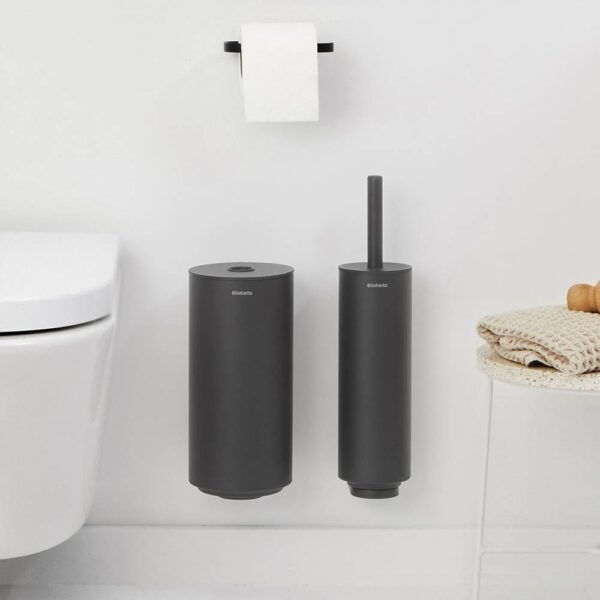 Комплект аксесоари за тоалетна Brabantia MindSet Mineral Infinite Grey 3 части - Technomani