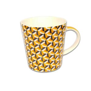 Чаша за чай и мляко Jameson + Taylor Rhombuses Orange 300ml - Technomani