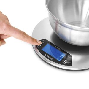 Везна кухненска Brabantia Matt Steel Везна кухненска Brabantia Matt Steel, дигитална, с таймер, кръгла - Technomani