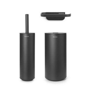 Комплект аксесоари за тоалетна Brabantia MindSet Mineral Infinite Grey 3 части - Technomani