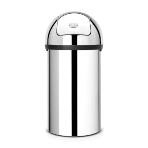 Кош за смет Brabantia Push 60L, Brilliant Steel - Technomani