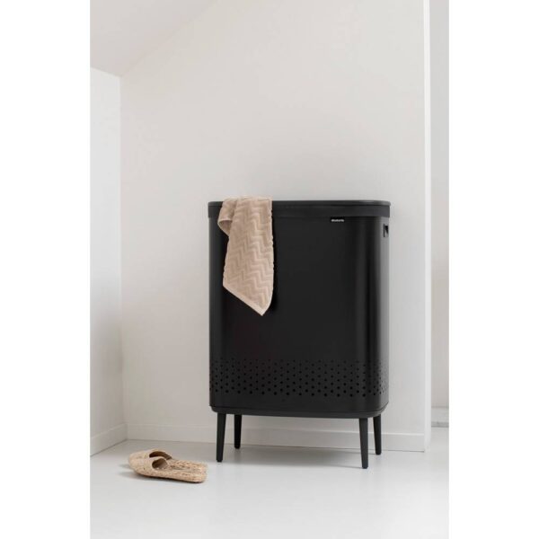 Кош за пране Brabantia Bo 2x45L, Matt Black - Technomani