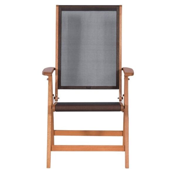 Сгъваем дървен градински стол SVEN - черен - Technomani