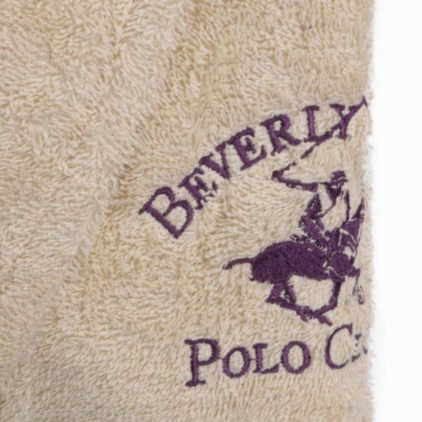 Халат за баня Beverly Hillаs Polo Club 355BHP1704, 100% памук, плътност 360 гр/м2, Размер: XS/S, Бежов - Technomani