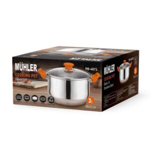 Тенджера Muhler MR-4071 NEW 20х11cm, 3L, оранжев - Technomani