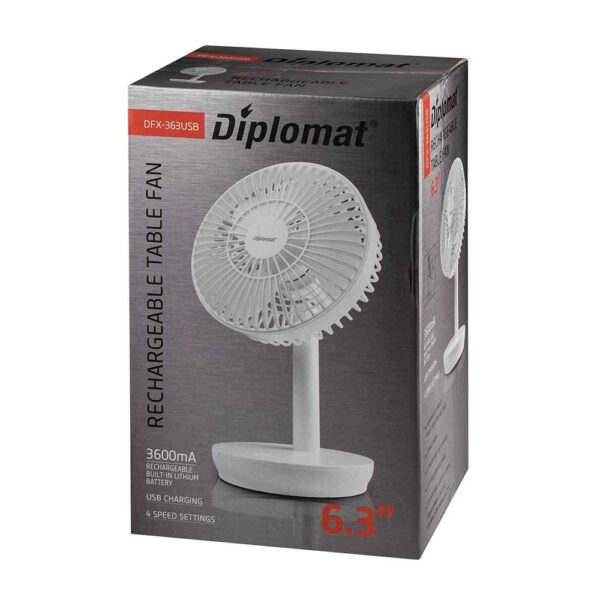 Вентилатор 6,3''Diplomat DFX-363USB, настолен, USB - Technomani