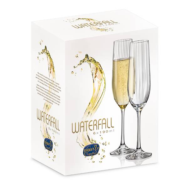 Чаша за шампанско Bohemia Royal Waterfall 190ml