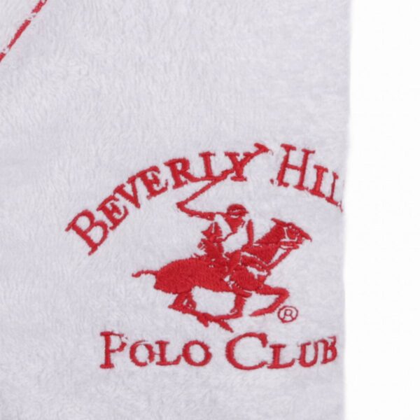 Халат за баня Beverly Hills Polo Club 355BHP1702, 98% памук, 2% полиестер, плътност 360 гр/м2, Размер: S/M, Бял - Technomani