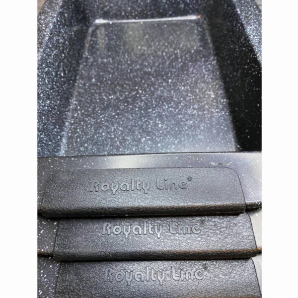 Комплект тави за печене Royalty Line RL-CC3, 3 бр, Мраморно покритие, Силиконови дръжки, Черен - Technomani