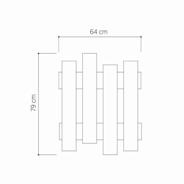 Закачалка Bonami 855DTE4012, 79х64 см, 4 тройни кукички, 4 двойни кукички, Ламинирано ПДЧ, Бял - Technomani