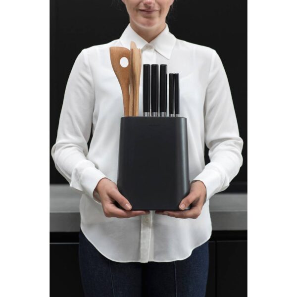 Блок за ножове с държач за прибори Brabantia Profile New, Dark Grey - Technomani