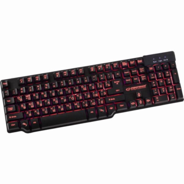Клавиатура Esperanza Hunter EGK601, Механична, 3 цвята, Гейминг, Черен - Technomani