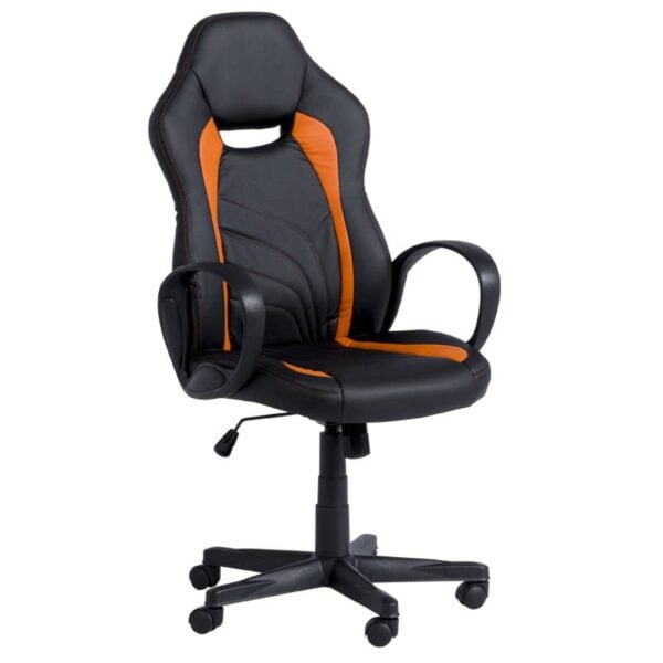 Геймърски стол Carmen 7525 - черно-оранжев - Technomani