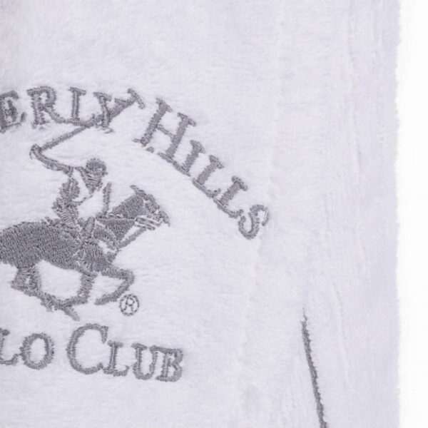 Халат за баня Beverly Hills Polo Club 355BHP1715, 98% памук, 2% полиестер, плътност 360 гр/м2, Размер: L/XL, Бял - Technomani