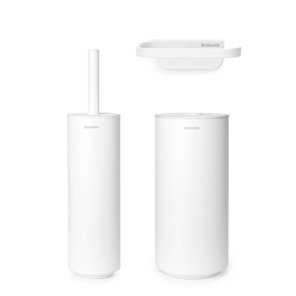 Комплект аксесоари за тоалетна Brabantia MindSet Mineral Fresh White 3 части - Technomani