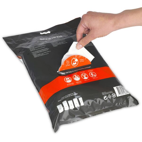 Торба за кош Brabantia PerfectFit FlatBack+/Touch размер L, 40-45L, 40 броя, пакет - Technomani