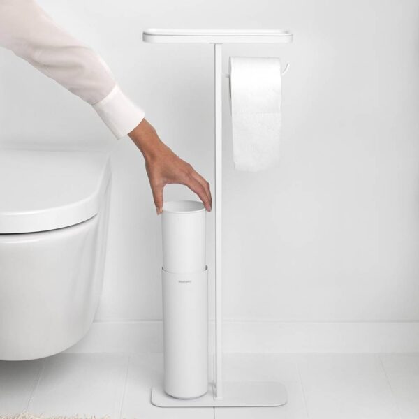 Стойка за тоалетна за четка и държач Brabantia MindSet Mineral Fresh White - Technomani