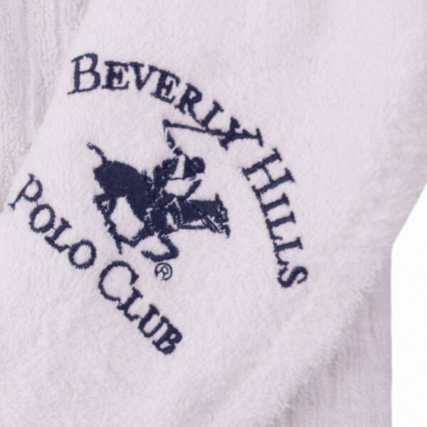 Халат за баня Beverly Hills Polo Club 355BHP1714, 98% памук, 2% полиестер, плътност 360 гр/м2, Размер: L/XL, Бял - Technomani