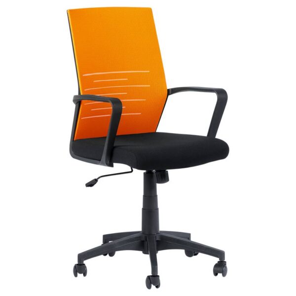 Работен офис стол Carmen 7041- черен - оранжев - Technomani