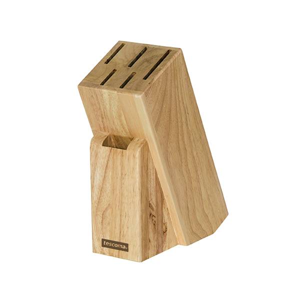 Блок дървен Tescoma Woody за 5 ножа и ножица - Technomani