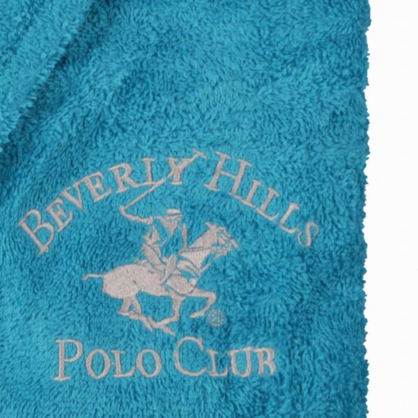 Халат за баня Beverly Hills Polo Club 355BHP1712, 100% памук, плътност 360 гр/м2, Размер: S/M, Тюркоаз - Technomani