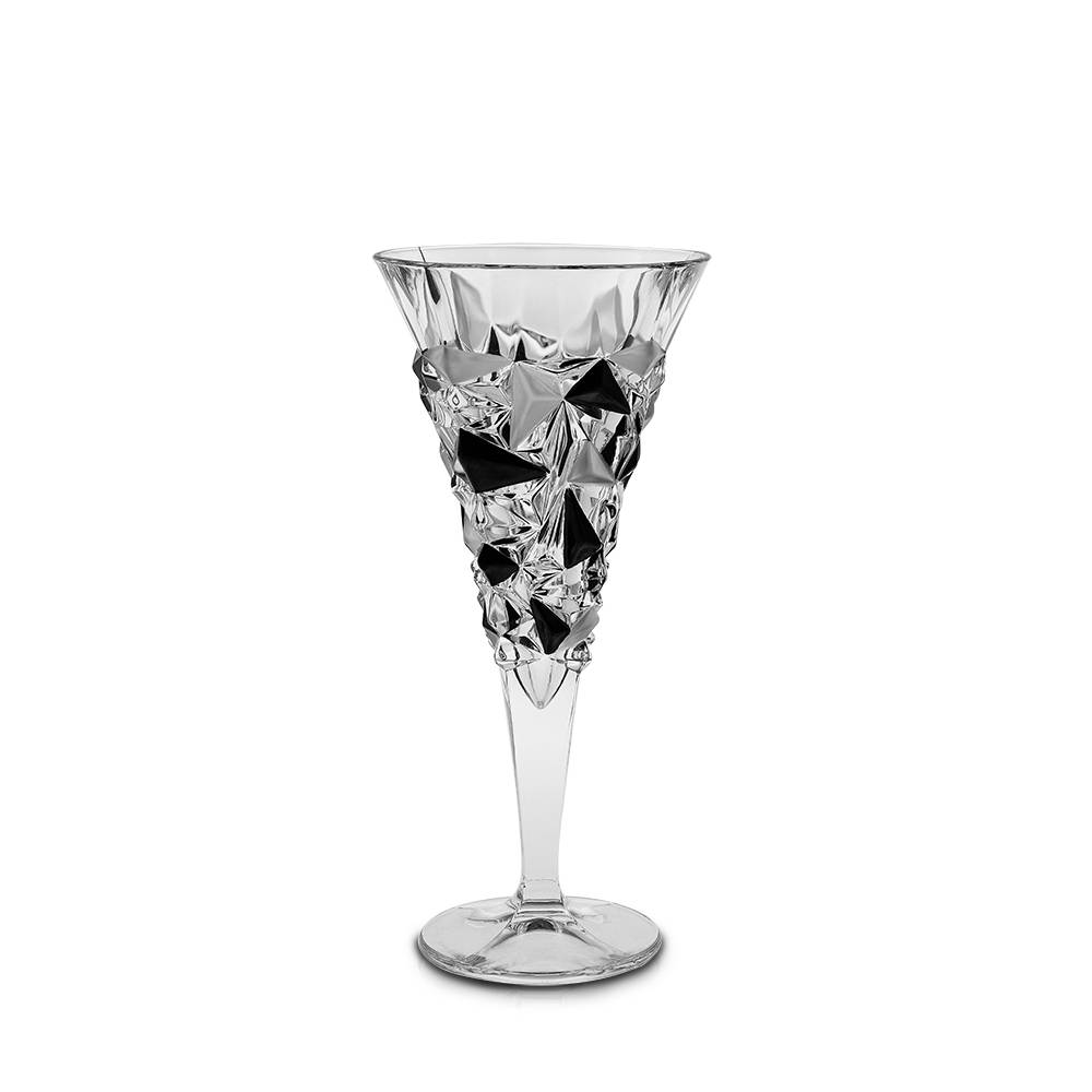 Чаша за вино Bohemia 1845 Glacier Matt Fond and Black Lister 250ml