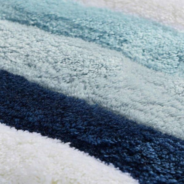 Комплект килими за баня Chilai Home 359CHL2226, 2 части, 100% антибактериална акрилна тъкан, Син/многоцветен - Technomani