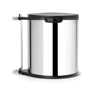 Кош за смет за вграждане Brabantia Built-In 15L, Brilliant Steel - Technomani