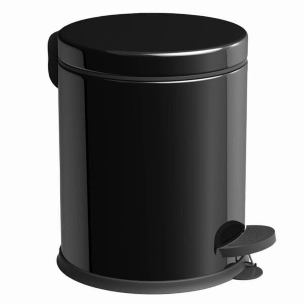 Кош за боклук Vinoks 409400B, 3 литра, Неръждаема стомана, Педал, Черен - Technomani