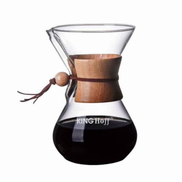 Съд за приготвяне на кафе Kinghoff KH 1638, 400 мл, Закалено стъкло, 10 филтъра, Мерителна скала - Technomani