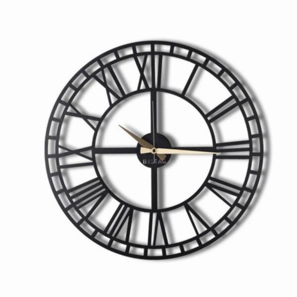 Стенен часовник Bystag 805BSG1104, 50х50 см, Метал, Черен - Technomani